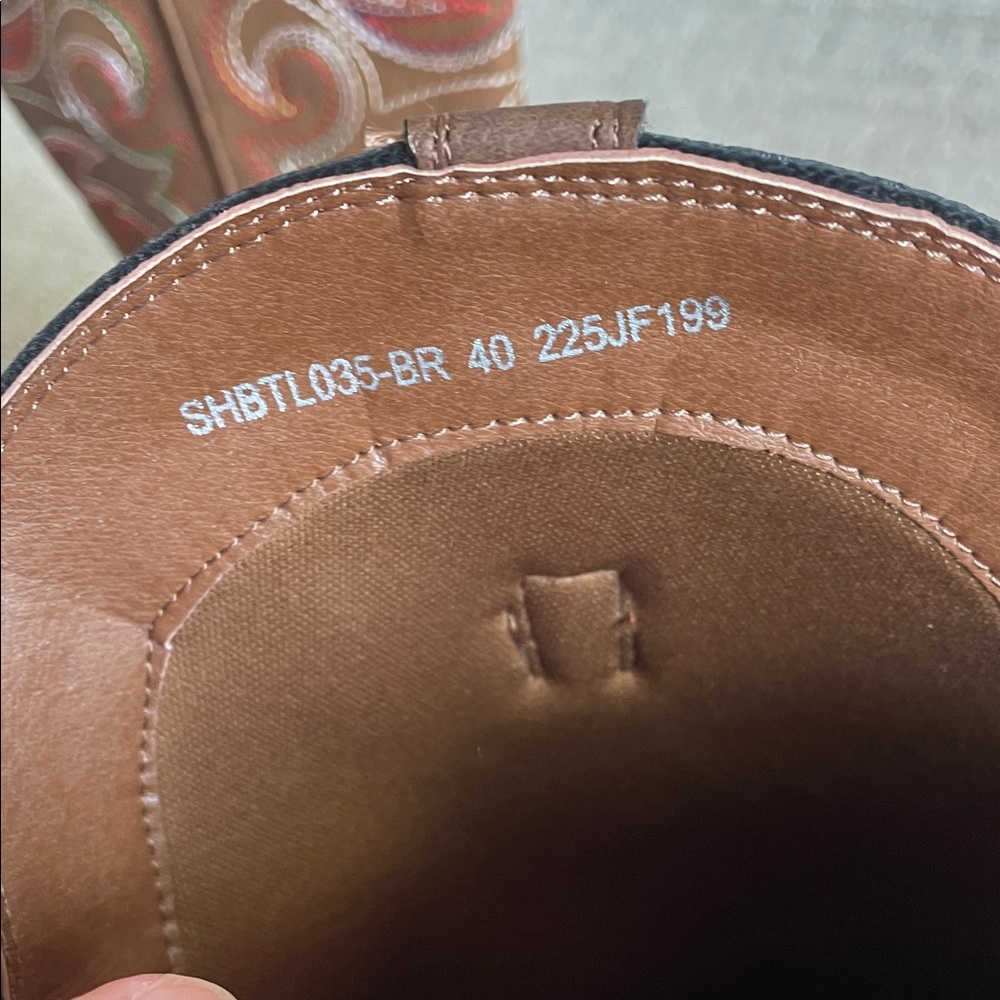 Brown Embroidered Heeled Boots - Picture 3 of 6